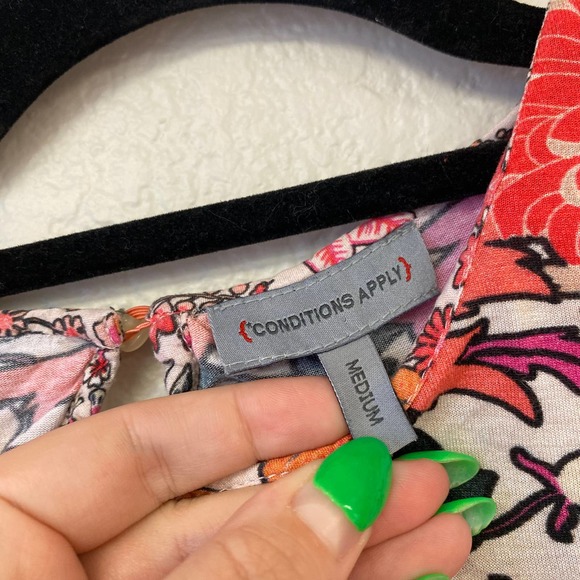 Anthropologie Conditions Apply Zofana Floral Flutter Sleeve Top Pink Medium - Picture 4 of 7